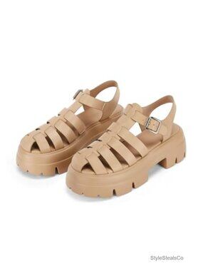 Platform Chunky Heels Sandals Gladiator Ankle Strap Lug Sole Y2K